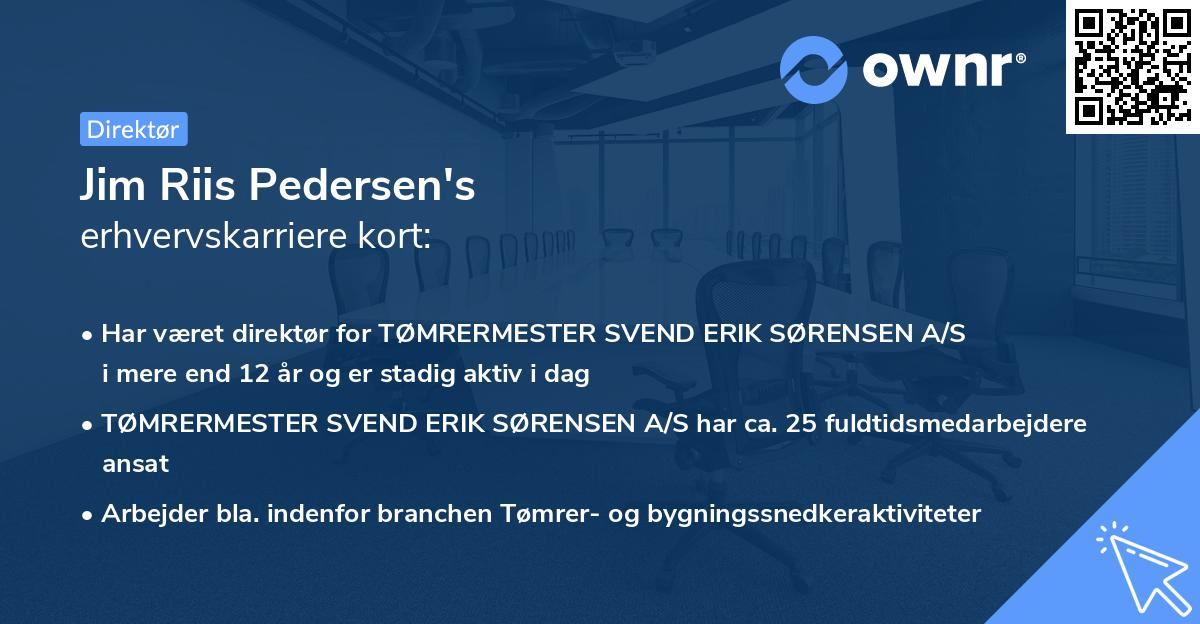 Jim Riis Pedersen's erhvervskarriere kort