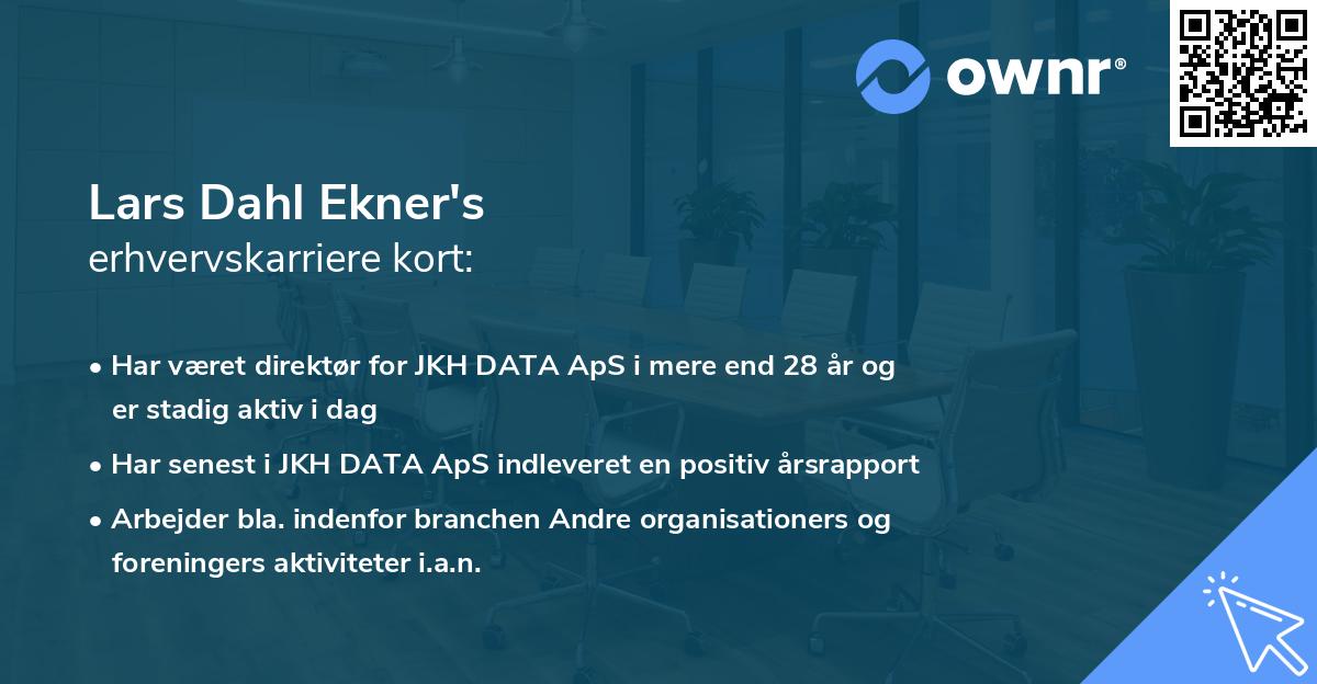 Lars Dahl Ekner's erhvervskarriere kort