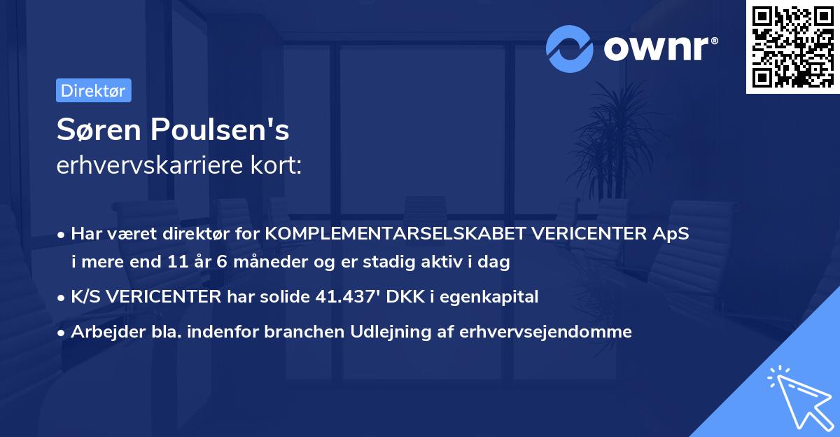 Søren Poulsen's erhvervskarriere kort