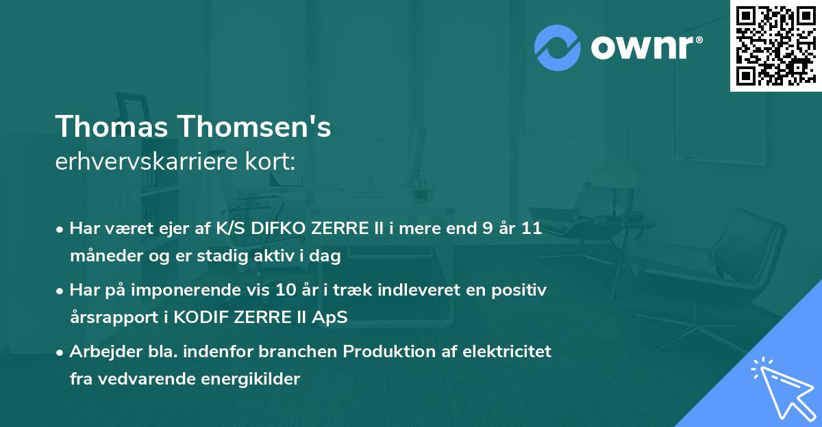 Thomas Thomsen's erhvervskarriere kort