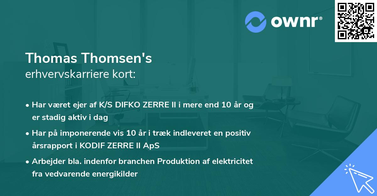 Thomas Thomsen's erhvervskarriere kort