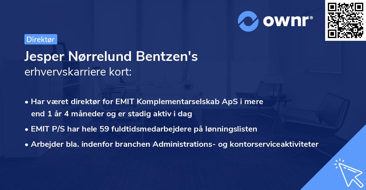 Jesper Nørrelund Bentzen's erhvervskarriere kort