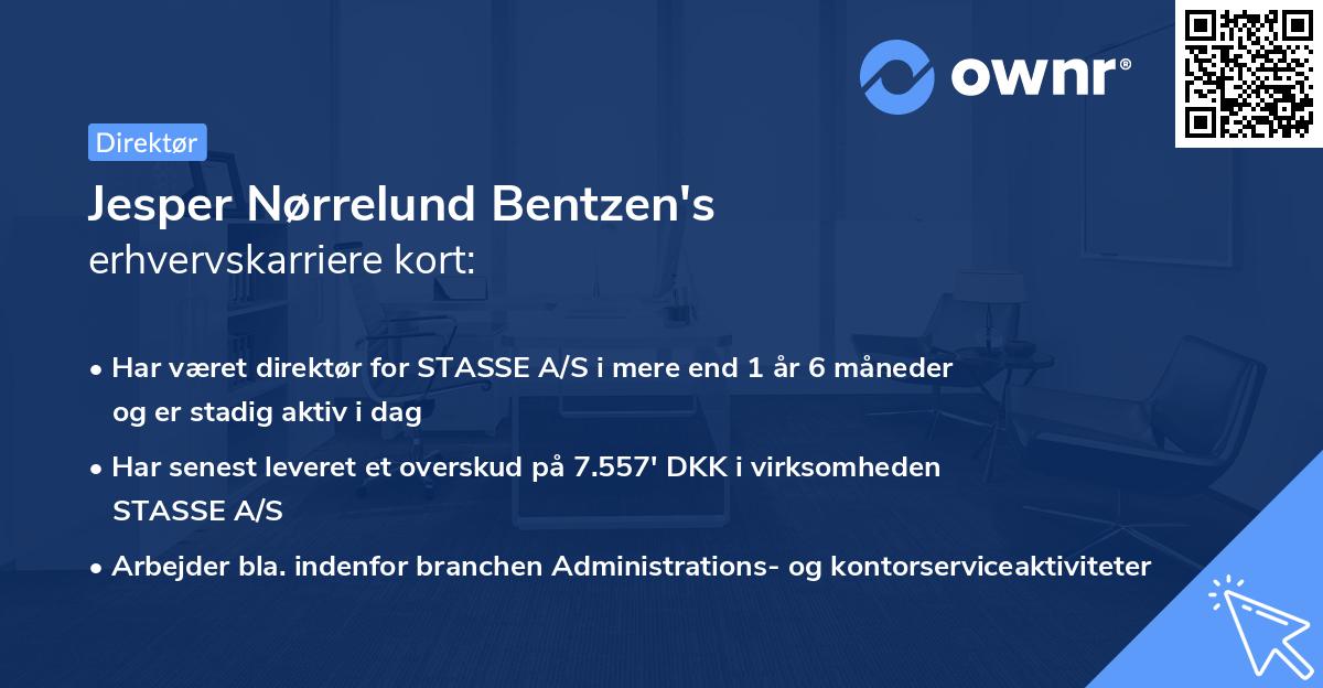 Jesper Nørrelund Bentzen's erhvervskarriere kort