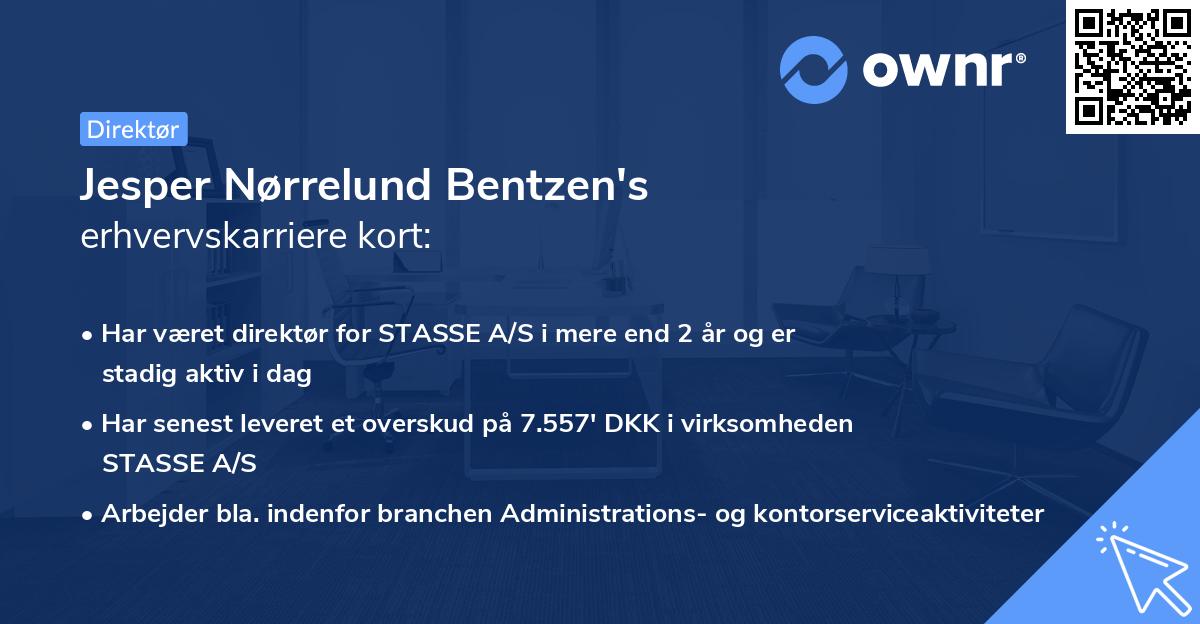 Jesper Nørrelund Bentzen's erhvervskarriere kort