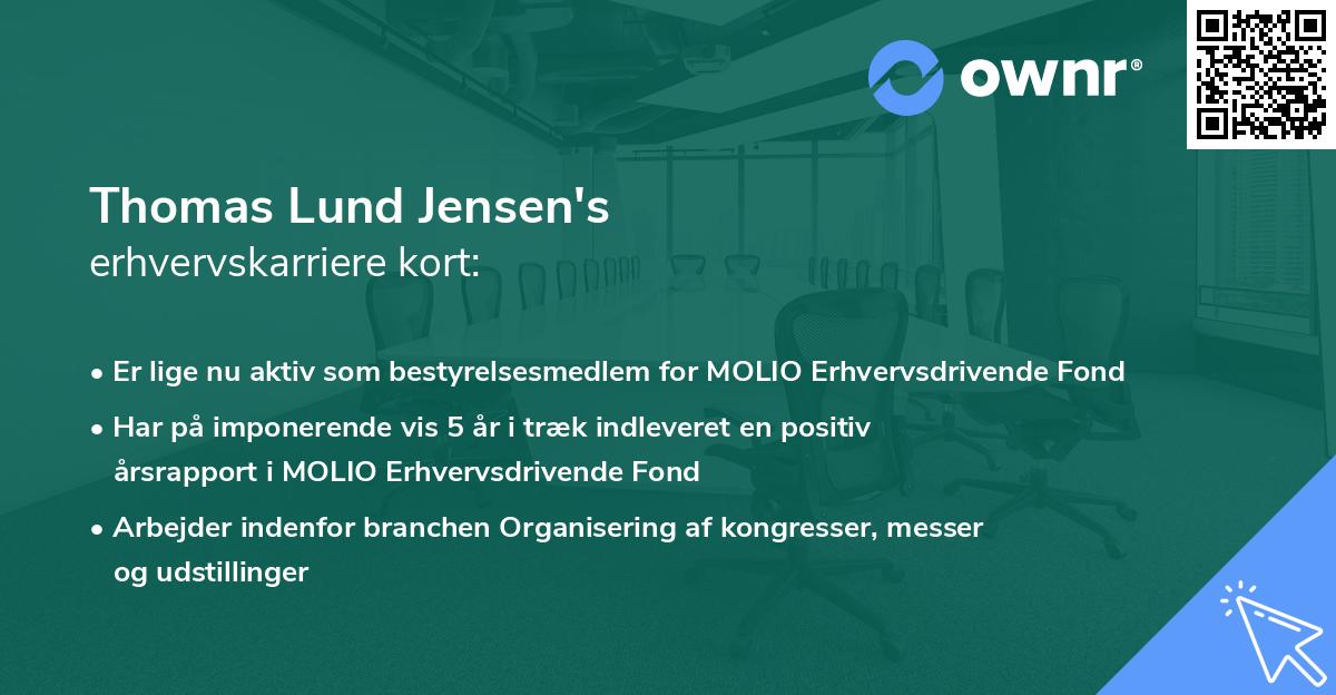 Thomas Lund Jensen's erhvervskarriere kort
