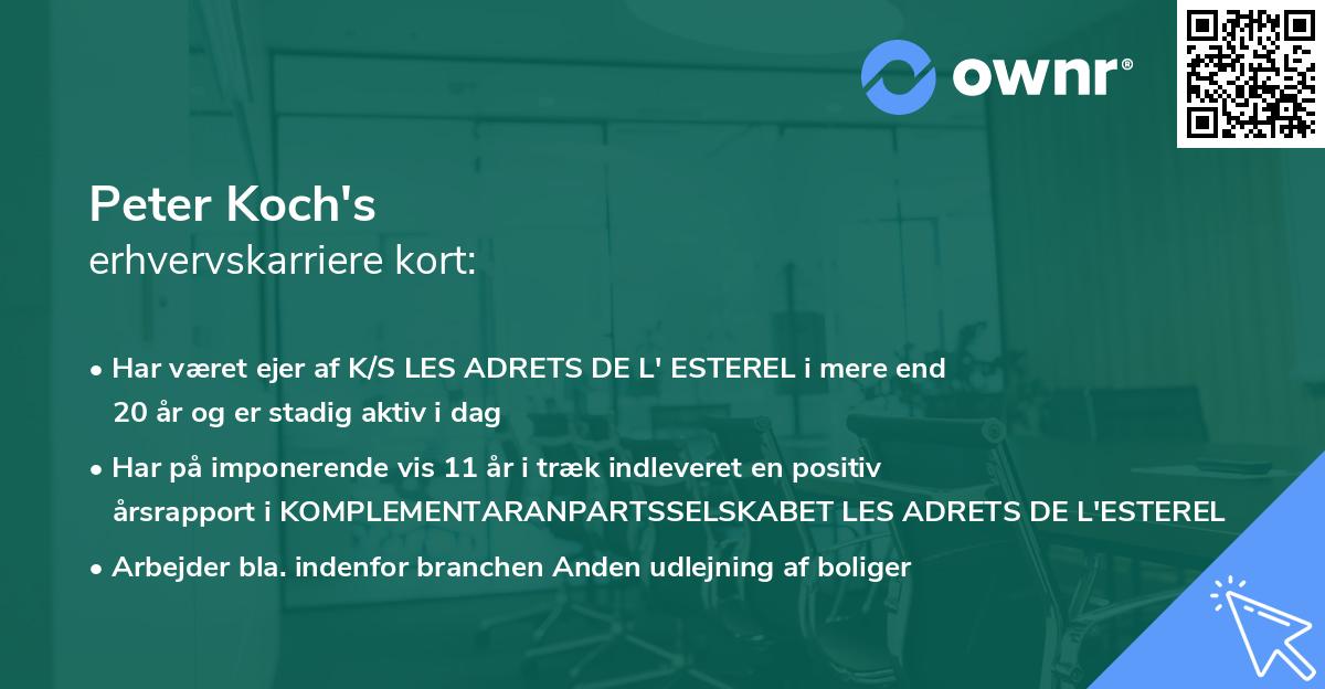 Peter Koch's erhvervskarriere kort
