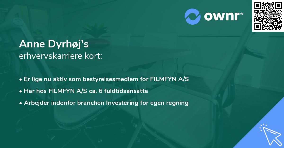 Anne Dyrhøj's erhvervskarriere kort
