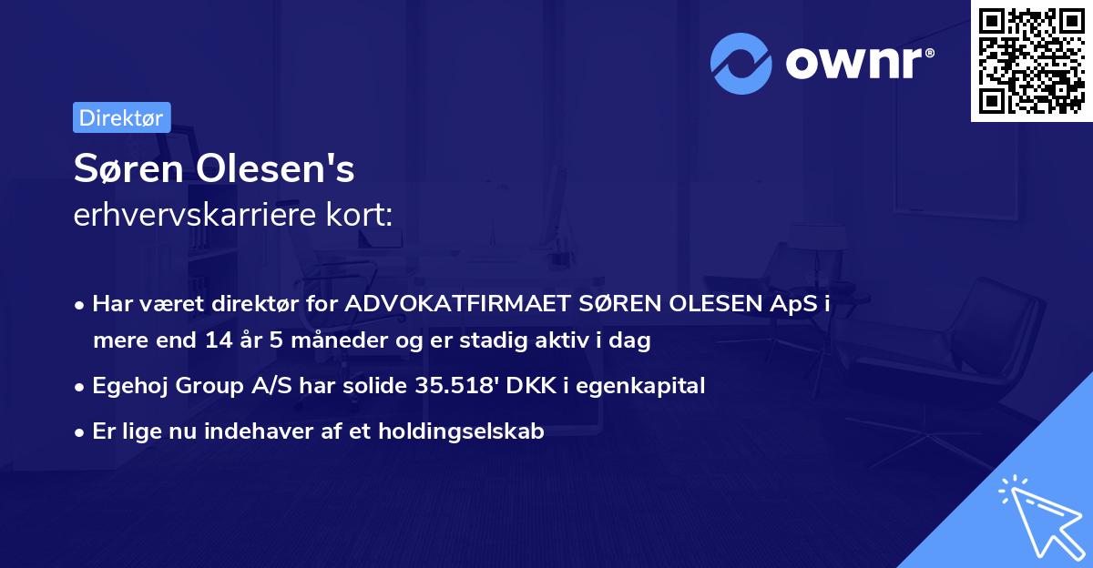 Søren Olesen's erhvervskarriere kort