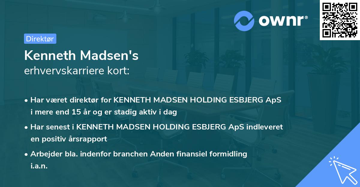 Kenneth Madsen's erhvervskarriere kort