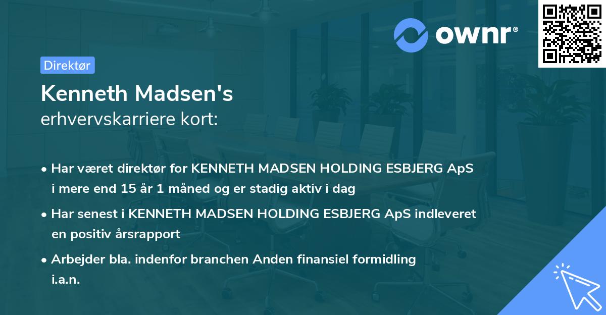 Kenneth Madsen's erhvervskarriere kort