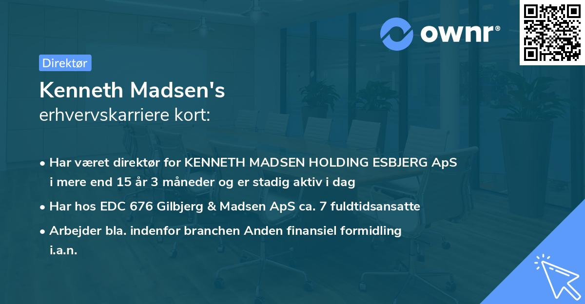Kenneth Madsen's erhvervskarriere kort
