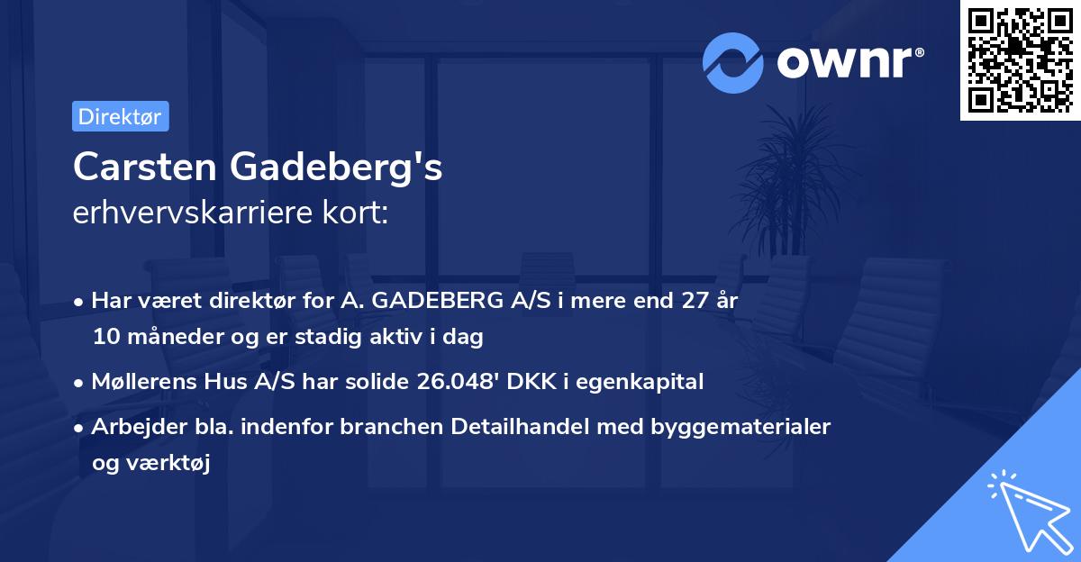 Carsten Gadeberg's erhvervskarriere kort
