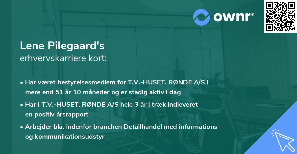 Lene Pilegaard's erhvervskarriere kort