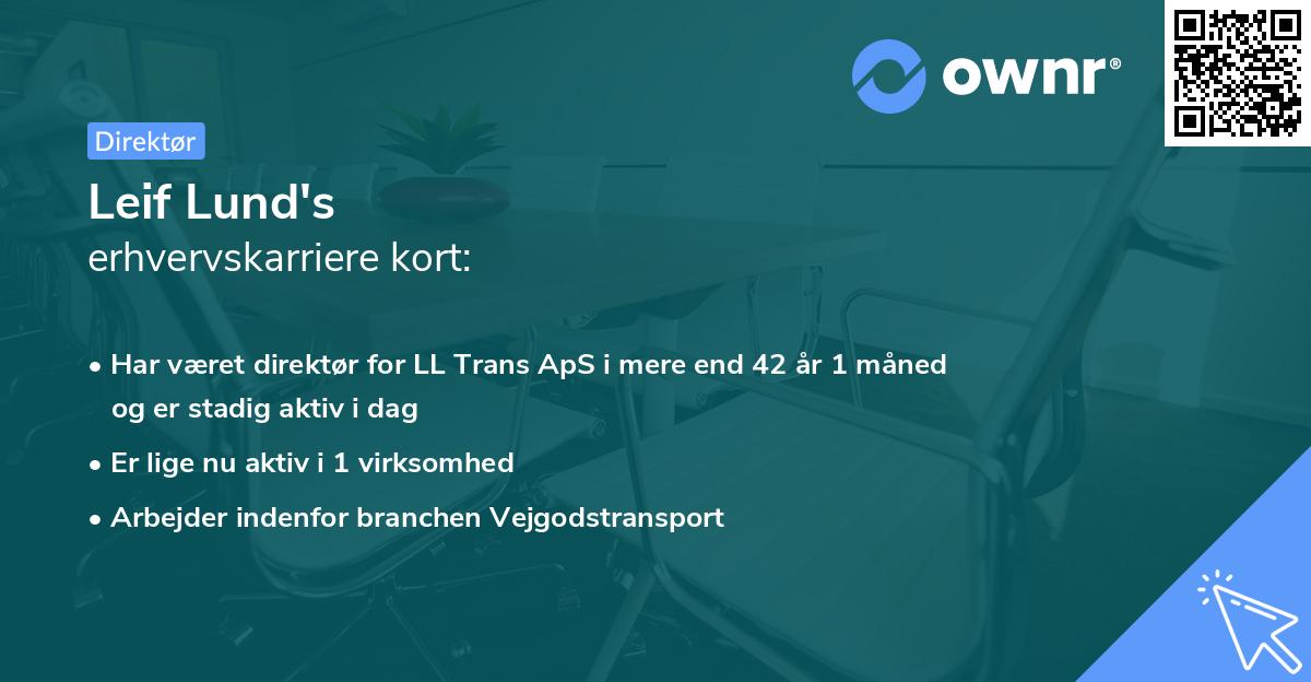Leif Lund's erhvervskarriere kort