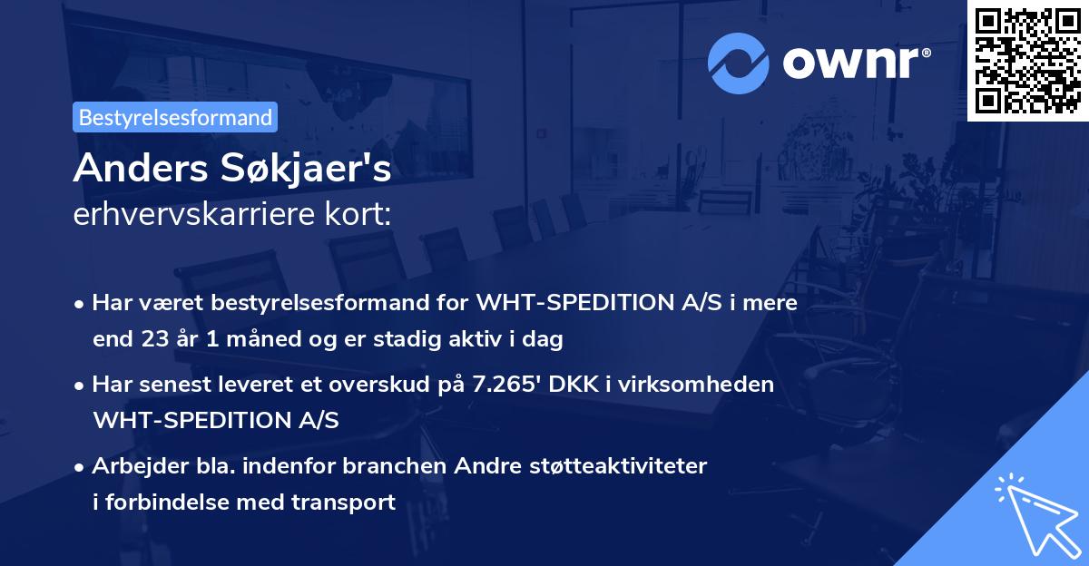 Anders Søkjaer's erhvervskarriere kort