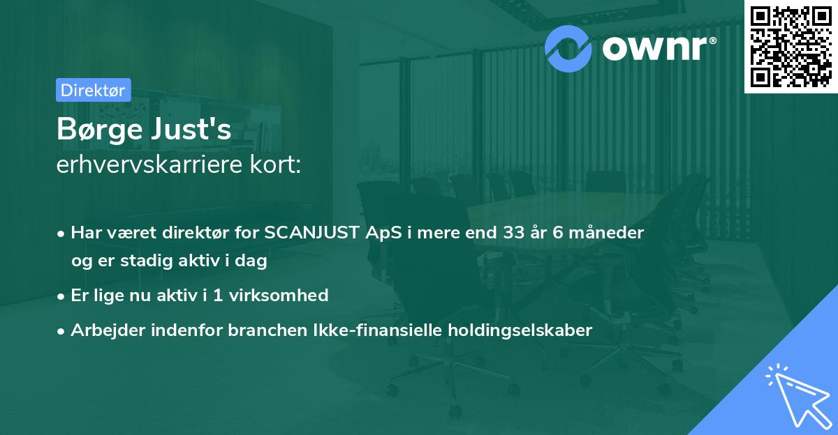 Børge Just's erhvervskarriere kort