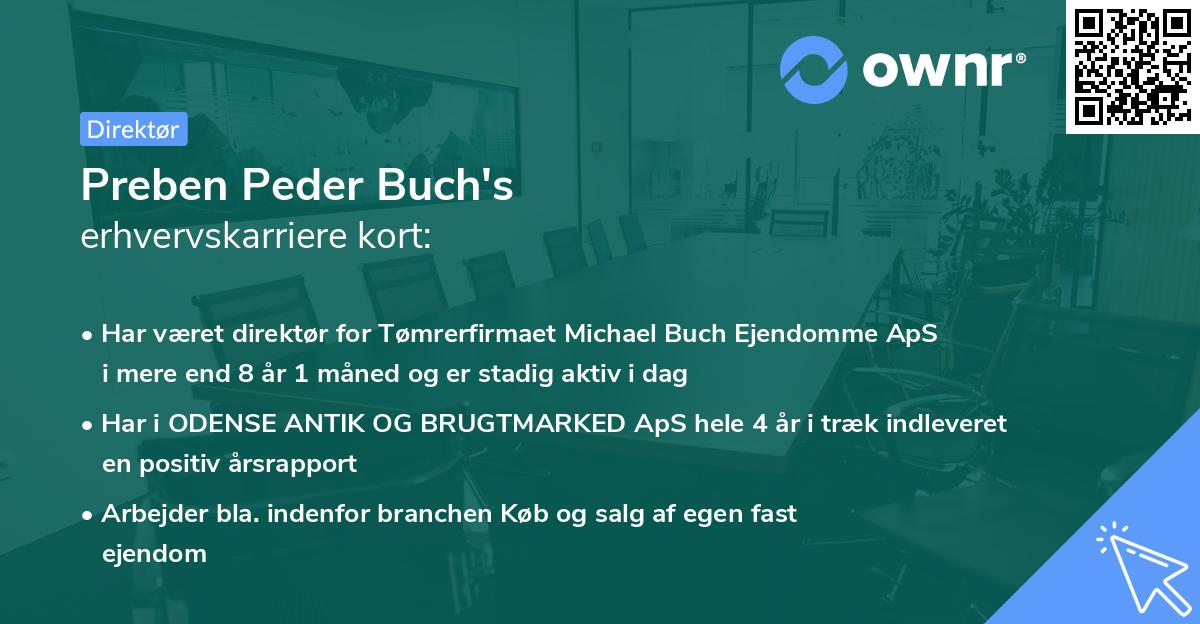 Preben Peder Buch's erhvervskarriere kort