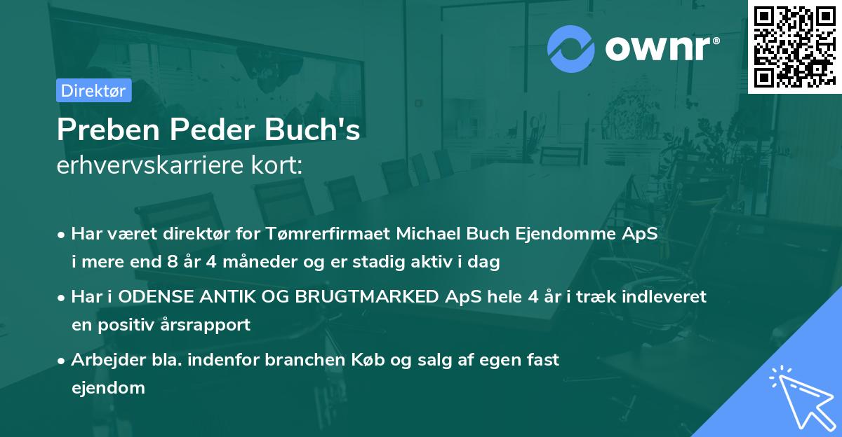 Preben Peder Buch's erhvervskarriere kort