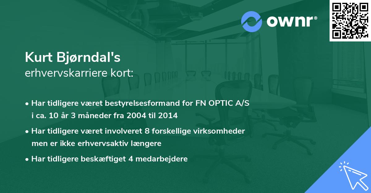 Kurt Bjørndal's erhvervskarriere kort