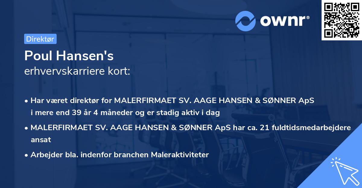Poul Hansen's erhvervskarriere kort