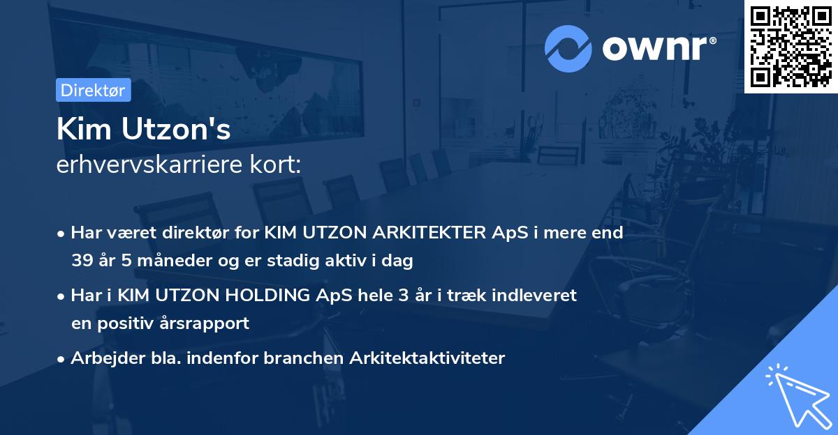 Kim Utzon's erhvervskarriere kort