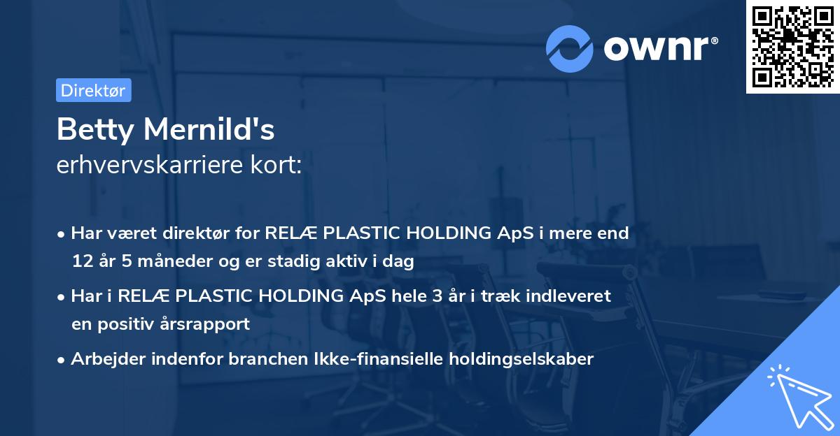 Betty Mernild's erhvervskarriere kort