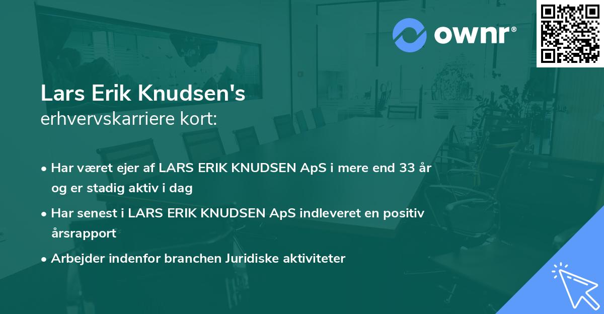 Lars Erik Knudsen's erhvervskarriere kort