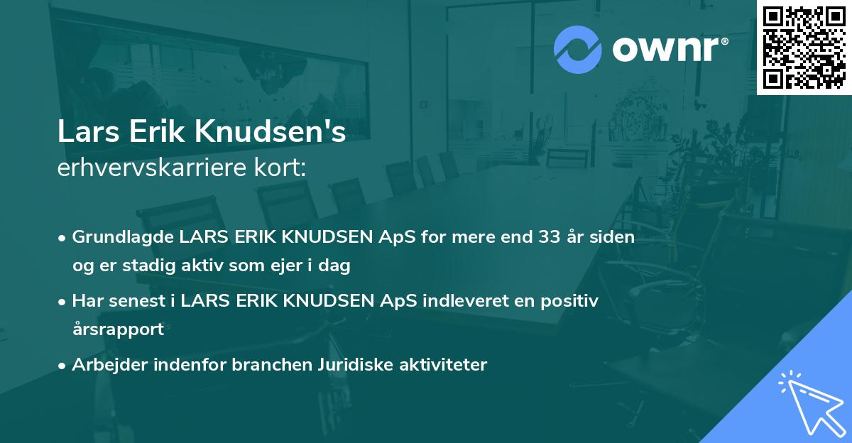 Lars Erik Knudsen's erhvervskarriere kort