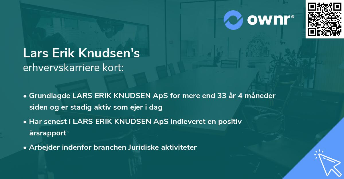 Lars Erik Knudsen's erhvervskarriere kort