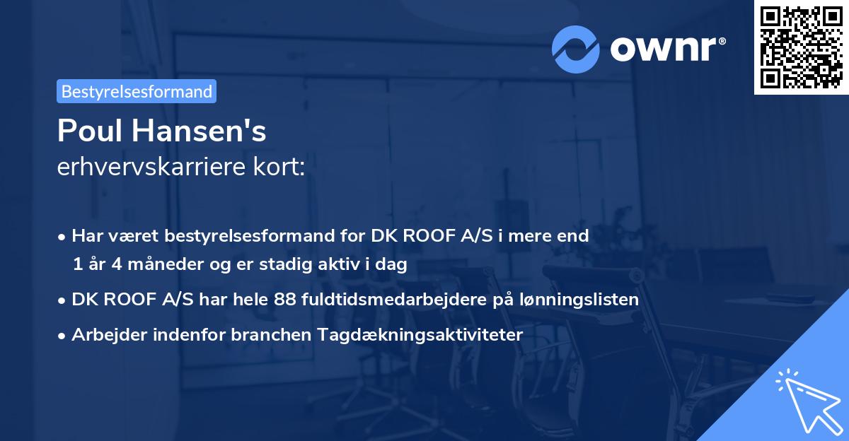 Poul Hansen's erhvervskarriere kort
