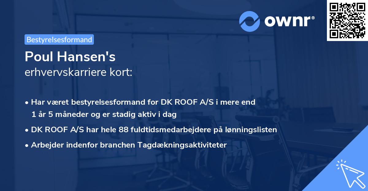 Poul Hansen's erhvervskarriere kort