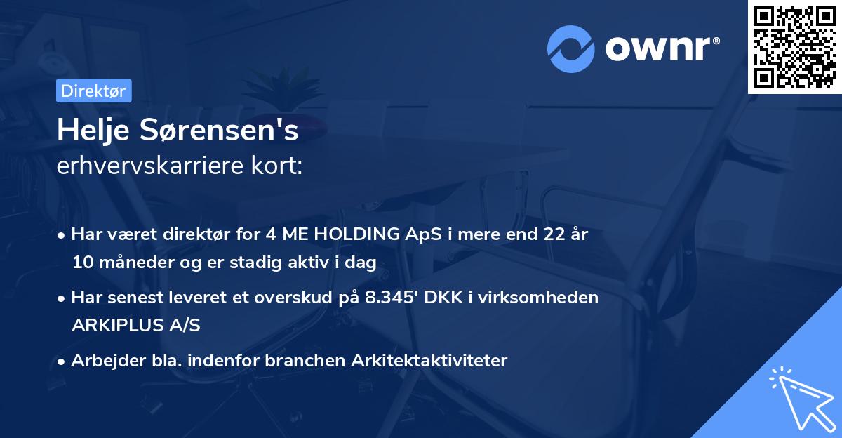Helje Sørensen's erhvervskarriere kort