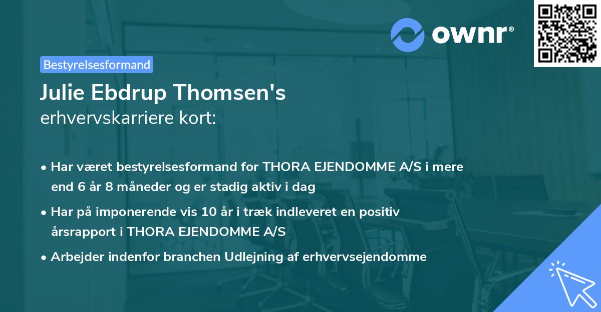 Julie Ebdrup Thomsen's erhvervskarriere kort