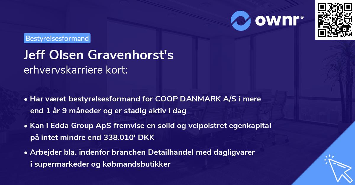 Jeff Olsen Gravenhorst's erhvervskarriere kort