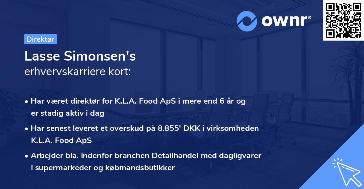 Lasse Simonsen's erhvervskarriere kort