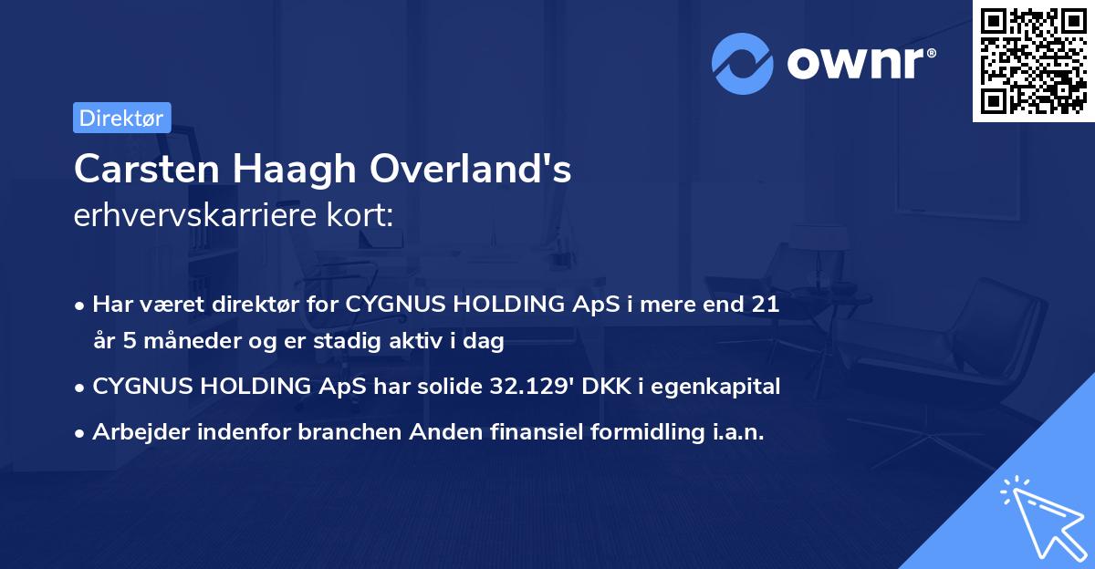 Carsten Haagh Overland's erhvervskarriere kort
