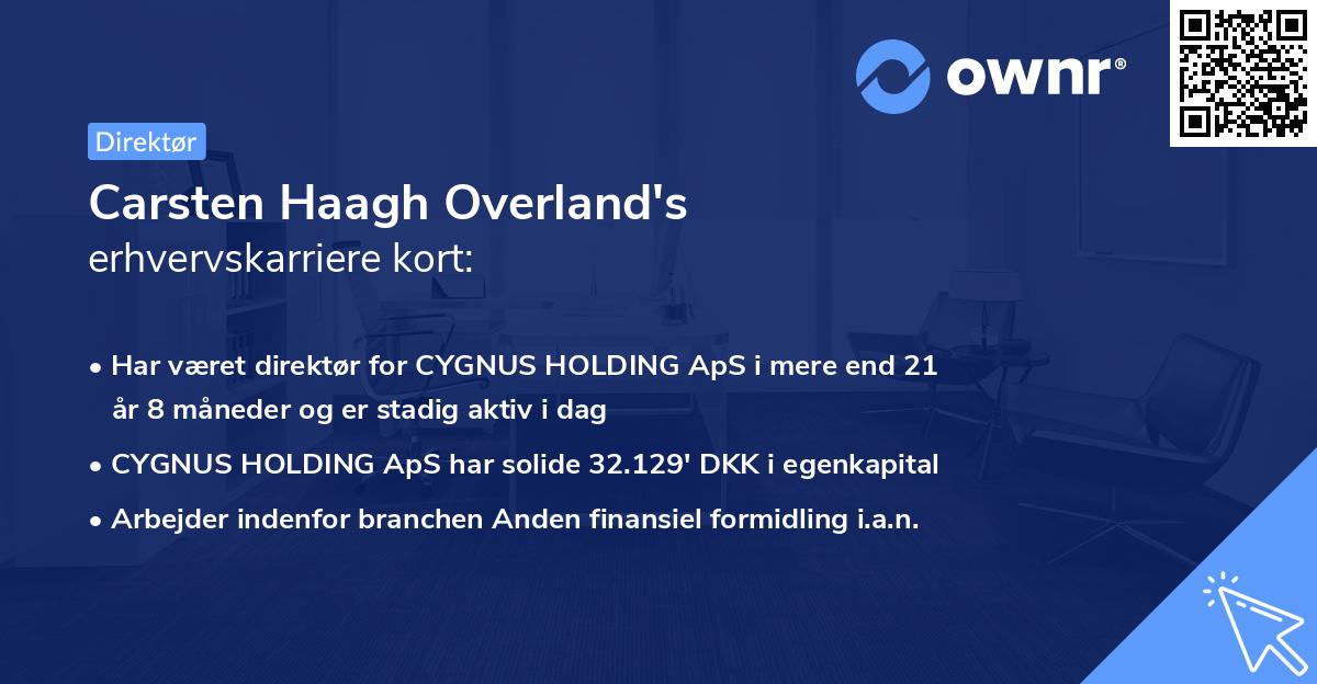 Carsten Haagh Overland's erhvervskarriere kort