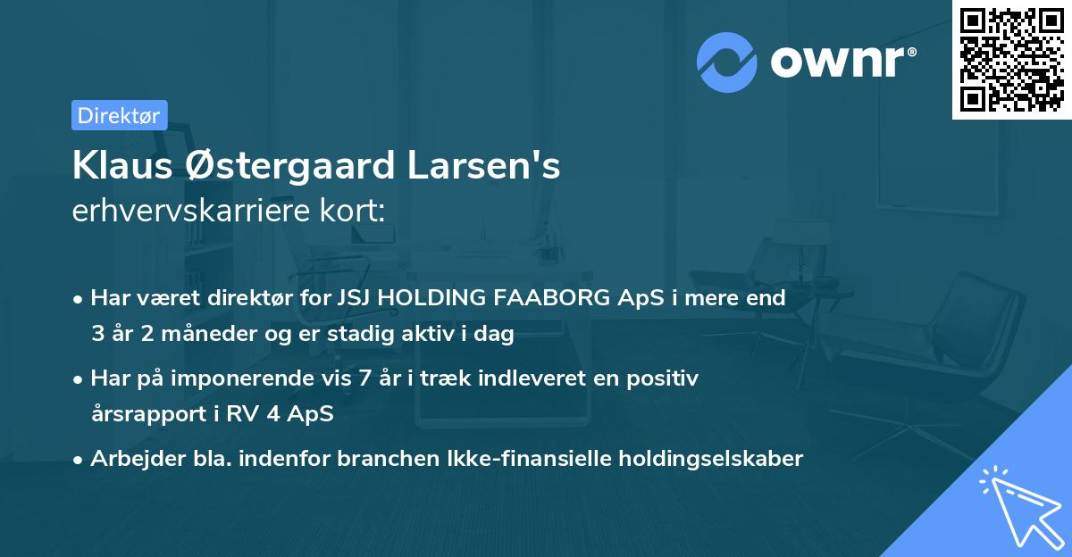 Klaus Østergaard Larsen's erhvervskarriere kort