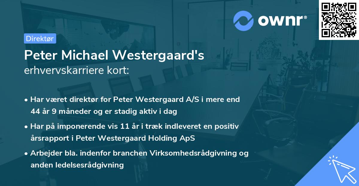 Peter Michael Westergaard's erhvervskarriere kort