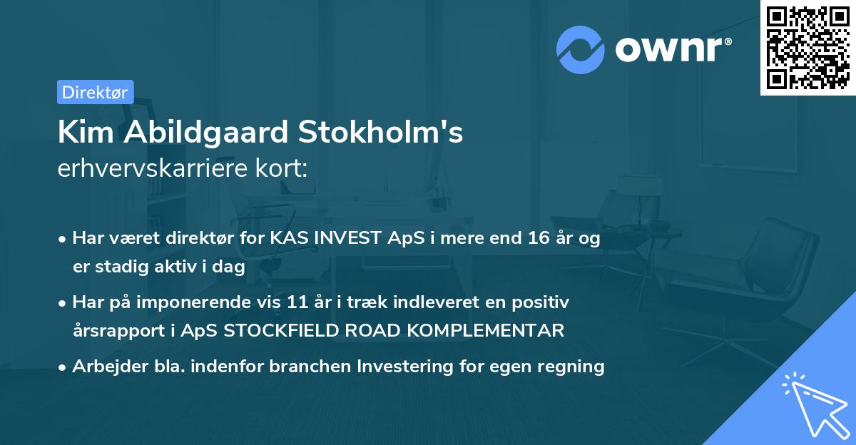 Kim Abildgaard Stokholm's erhvervskarriere kort