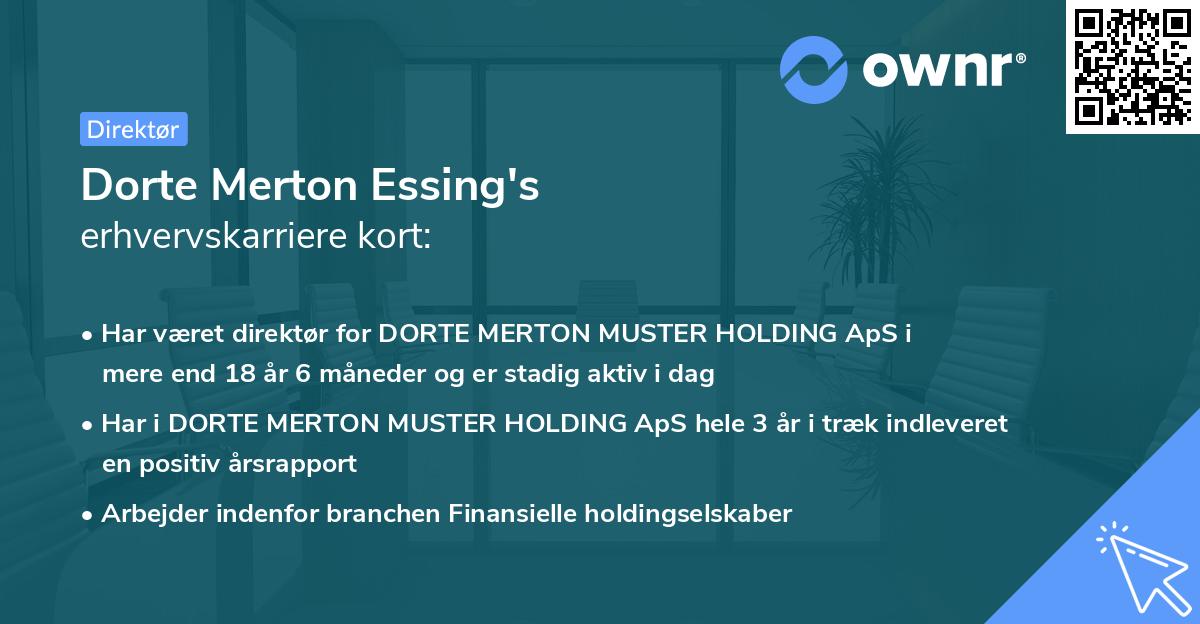 Dorte Merton Essing's erhvervskarriere kort