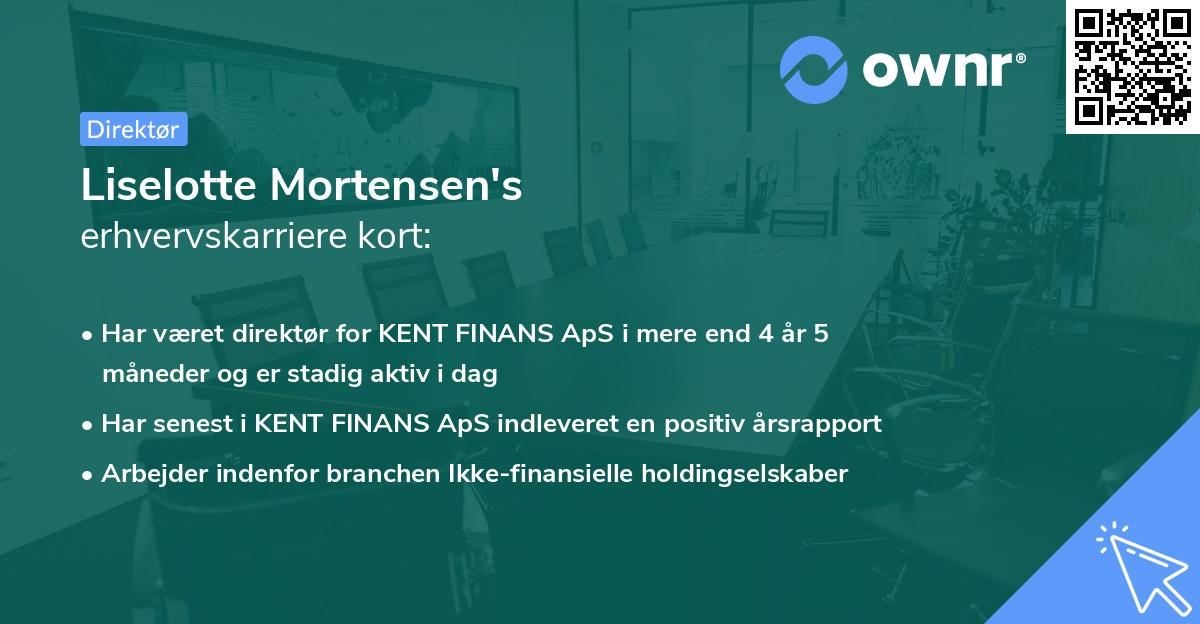 Liselotte Mortensen's erhvervskarriere kort