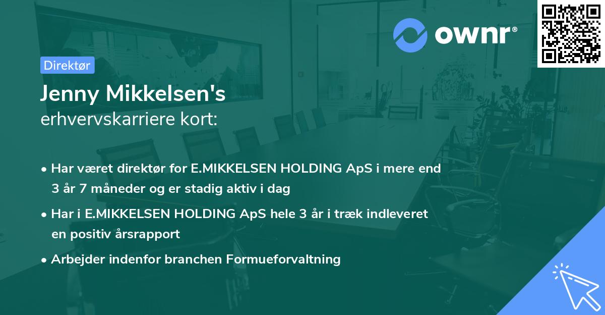 Jenny Mikkelsen's erhvervskarriere kort