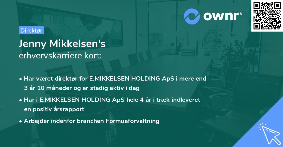 Jenny Mikkelsen's erhvervskarriere kort