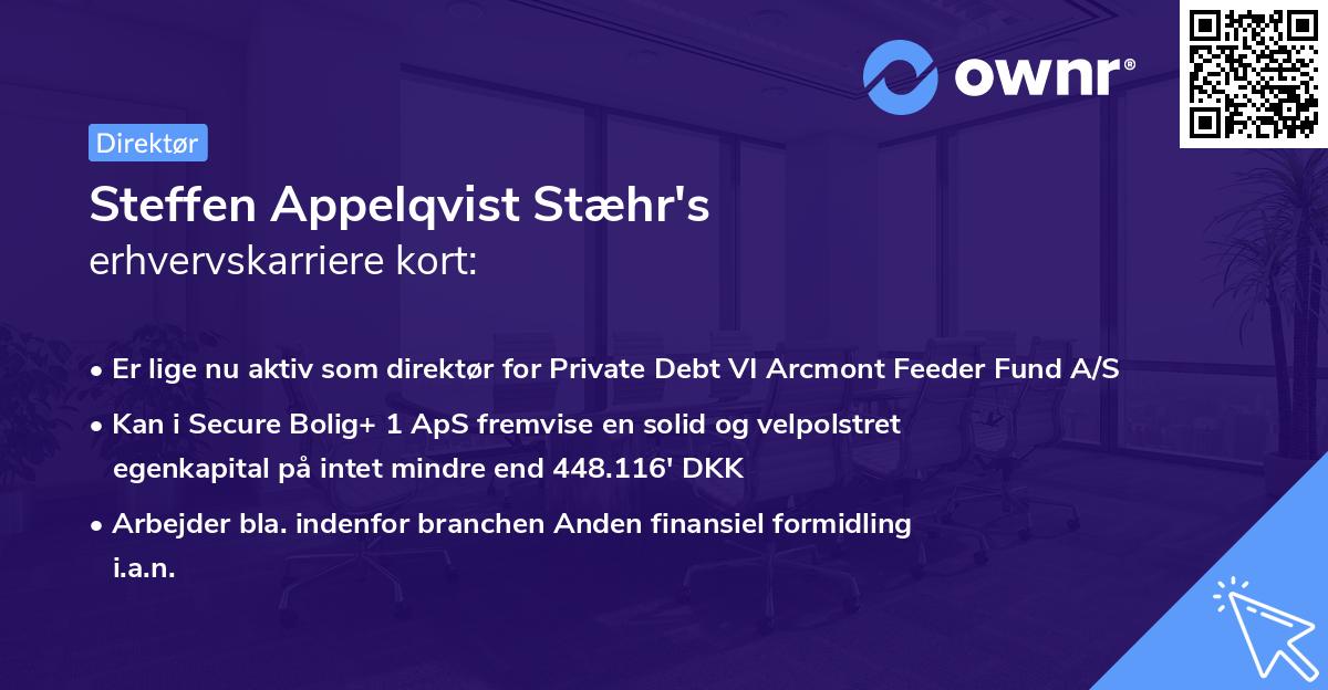 Steffen Appelqvist Stæhr's erhvervskarriere kort