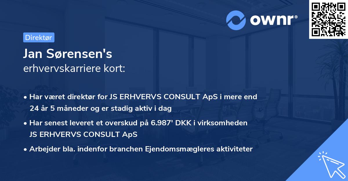 Jan Sørensen's erhvervskarriere kort