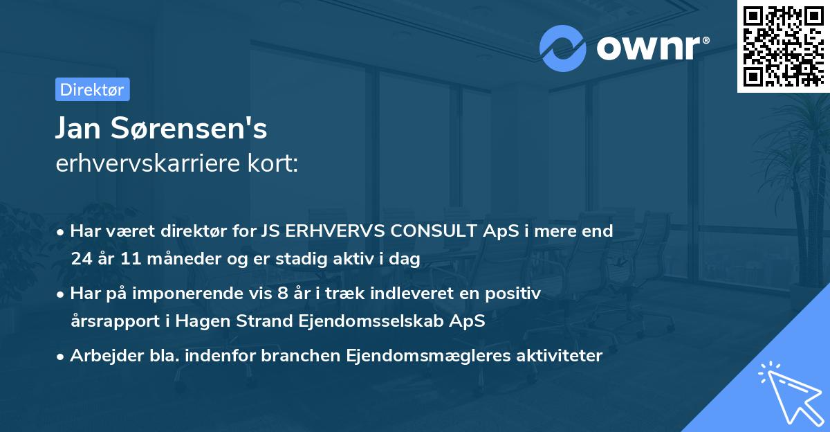 Jan Sørensen's erhvervskarriere kort