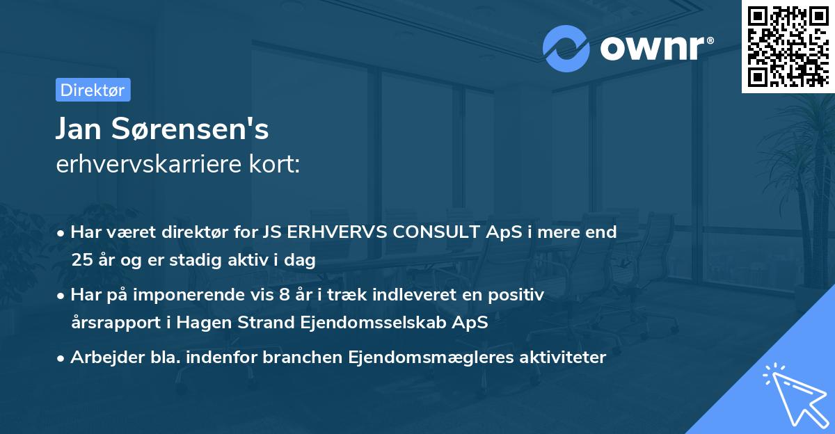 Jan Sørensen's erhvervskarriere kort