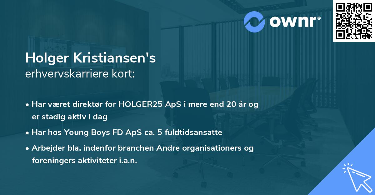 Holger Kristiansen's erhvervskarriere kort