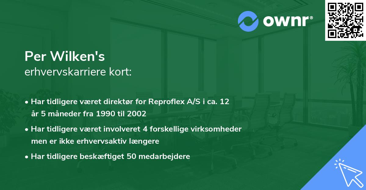Per Wilken's erhvervskarriere kort